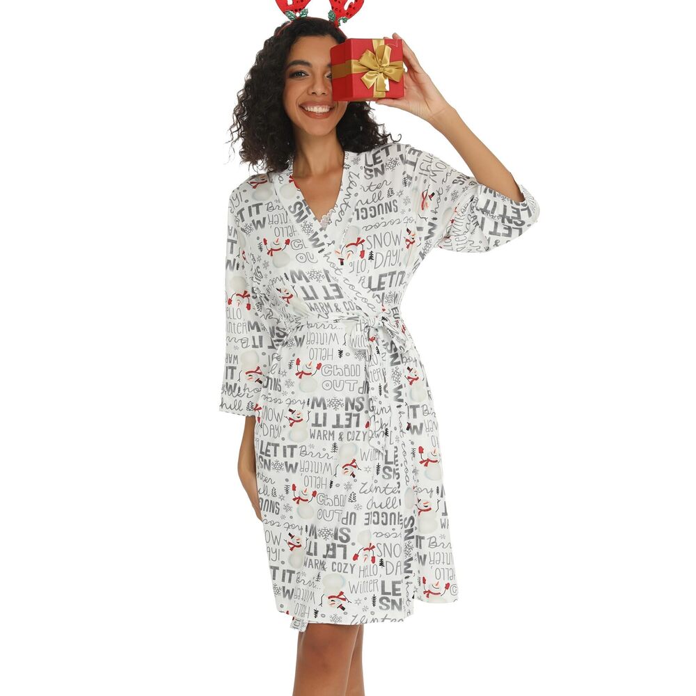 7344 Robes Set Sexy V-Neck 2 Pieces Lingerie Nightgown with Robes Pajama - Picture 3 of 5